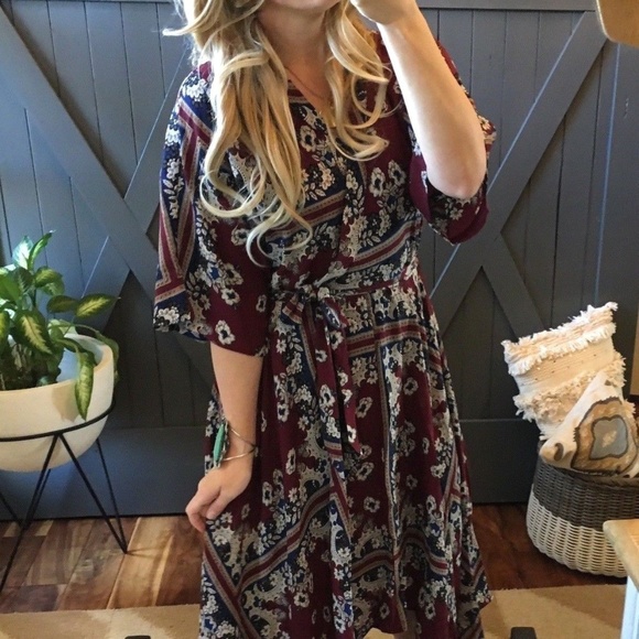 Figleaffashion Dresses & Skirts - Last Two! Wrap  Handkerchief Midi Floral Dress